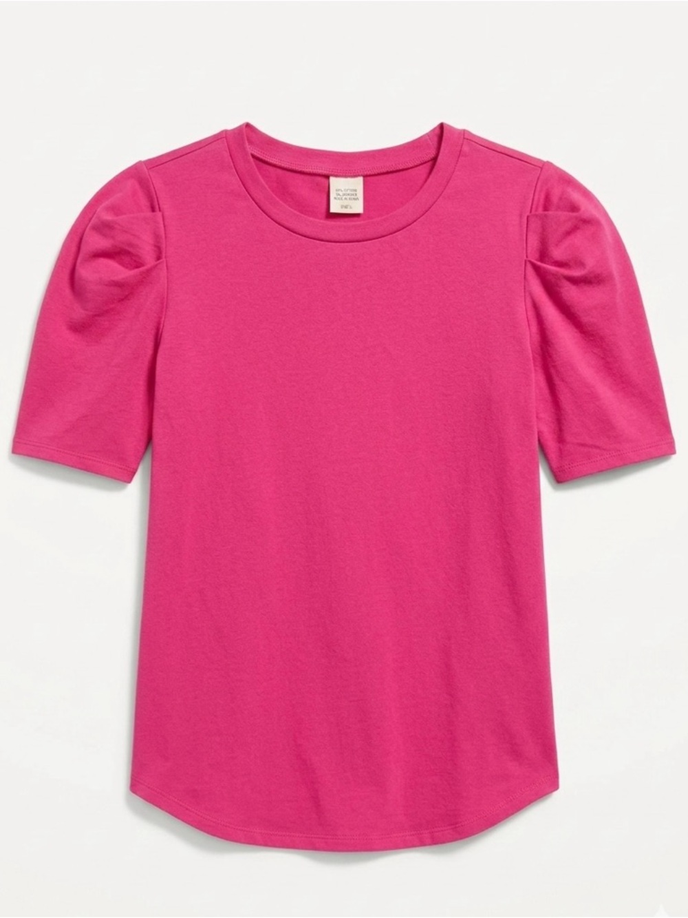 Sage + Fig Pleated Puff Sleeve Tee – Magenta NIB